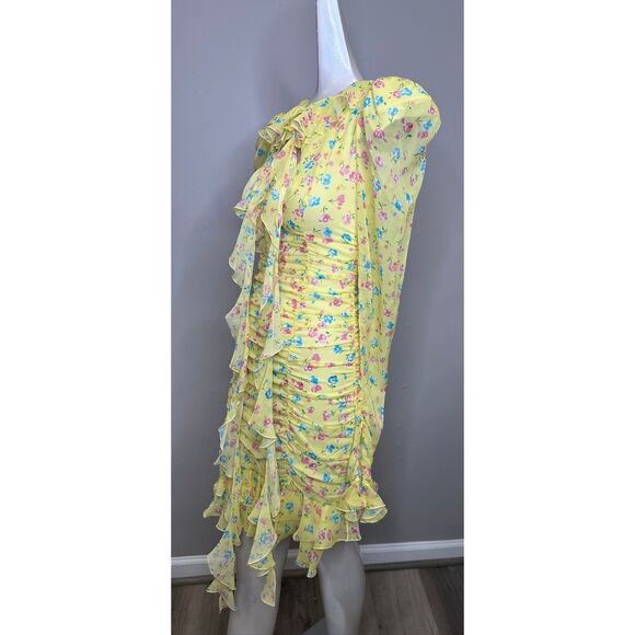 ALESSANDRA RICH Violet cutout ruffled floral-print silk-georgette mini dress IT3 - Picture 9 of 12